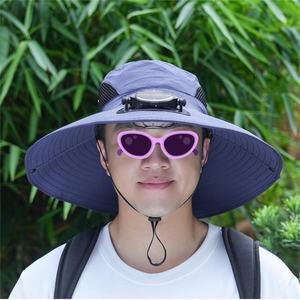 Chapeau de pêche avec ventilateur <span class=keywords><strong>solaire</strong></span>, protection UV, faible consommation d'énergie, batterie au lithium 6000 tr/min, 800 mAh - Product Image 1