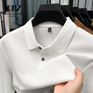 <span class=keywords><strong>เสื้อ</strong></span>โปโล<span class=keywords><strong>ผู้ชาย</strong></span>แขนสั้นคอตั้งสไตล์ลำลองสำหรับฤดูร้อน ผ้าสแปนเด็กซ์ผสมคอตตอน ระบายอากาศได้ดี เหมาะสำหรับใส่ทำงาน - Product Image 3