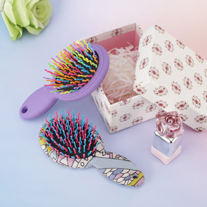 カラフルで柔らかいミニ小さなヘアブラシ背面にミラー付き - Product Image 1