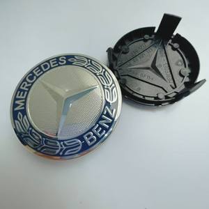 Convient pour les enjoliveurs de roue Mercedes-Benz, emblème 75 mm, enjoliveur central en forme d'épi de blé, enjoliveur de roue en plastique noir, style AMG - Product Image 3
