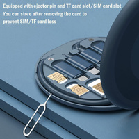 Adaptador multiusb 6 en 1, kit de cable USB de carga retráctil, sincronización de carga rápida, transferencia de datos con almacenamiento de tarjeta SIM para viajar