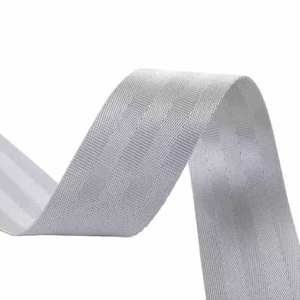 Ceinture de sécurité automobile noire épaisse à 3 points, imitation sangle avec motif en zigzag, en nylon et tissu textile - Product Image 6