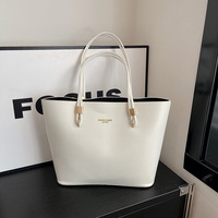 Sac fourre-tout grande capacité pour femme, sac à main léger en cuir PU, sac de travail minimaliste pour dames