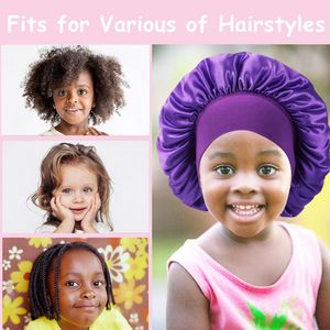 <span class=keywords><strong>Bonnet</strong></span> <span class=keywords><strong>de</strong></span> <span class=keywords><strong>nuit</strong></span> <span class=keywords><strong>en</strong></span> satin pour enfants avec large bande élastique, <span class=keywords><strong>bonnet</strong></span> doux <span class=keywords><strong>en</strong></span> <span class=keywords><strong>soie</strong></span> pour le soin des cheveux des tout-petits filles et garçons - Product Image 2