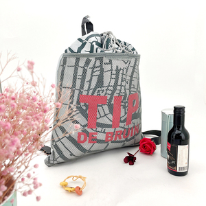 סיטונאי מותאם אישית לוגו ספורט תרמיל 420D פוליאסטר שרוך תיק זול מחיר לשימוש חוזר מתכוונן שרוך תיק - Product Image 3