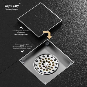 Desagüe de Piso Oculto de Lujo Ligero Personalizado de Acero Inoxidable 304 Cepillado Antiolor DN50 para Baño, Inodoro y Cocina al por Mayor - Product Image 2