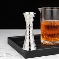 Jigger double en acier inoxydable 304 de 1,5 mm, poli miroir, robuste, avec gravure tête de mort, pour barman, doseur de cocktail 30/60 ml