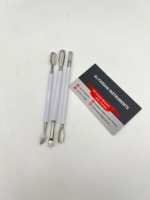 Pousse-cuticules double face réutilisable en métal blanc de qualité supérieure pour manucure et pédicure, outil de nettoyage des ongles et des cuticules, kit d'art des ongles