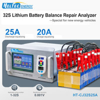 Mesin Penyeimbang Baterai Lithium HeltecEnergy 2-32S 25A dengan Pengisi Daya 20A Terintegrasi dan Mesin Perbaikan Sel Baterai Mobil WiFi