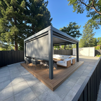 Gazebo extérieur intelligent en alliage d'aluminium imperméable pour villa, balcon, piscine, terrasse, écologique, installation facile