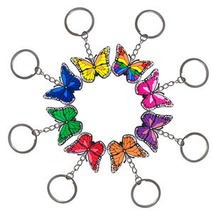 Llaveros de PVC con Forma de <span class=keywords><strong>Mariposa</strong></span> Multicolor, Llaveros de Goma con Forma de <span class=keywords><strong>Mariposa</strong></span> <span class=keywords><strong>Monarca</strong></span> para Bolsos y Mochilas - Product Image 3