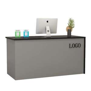 Comptoir d'accueil commercial en bois, minimaliste et moderne, à installation amovible, pour magasin de vêtements, salon de beauté, hôtel, salon de thé au lait - Product Image 1