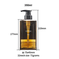 XINDE Bouteille de Lotion Corporelle en Plastique Ambré de Haute Qualité, Flacon de Savon Liquide et Pompe à Shampooing de Luxe pour l'Emballage de Soins Capillaires 350ml