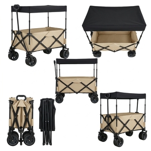 Chariot de camping pliable inclinable pour enfants, chariot utilitaire compact et robuste pour l'extérieur et la plage avec conception allongée - Product Image 4