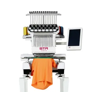 ماكينة تطريز رأس مفردة عالية السرعة من strcean, ماكينة صغيرة الحجم تستخدم لحمل الكمبيوتر مزودة بغطاء رأس مسطح