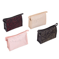 Haute qualité nouveau Design mode luxe PU fermeture éclair lettre motif pochette de maquillage pour les femmes voyage sac cosmétique