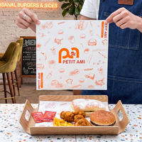 Papier d'emballage en aluminium pour aliments, personnalisé avec logo imprimé, résistant à la graisse et à l'eau, de qualité alimentaire, pour la restauration rapide, écologique, recyclé, pour les collations