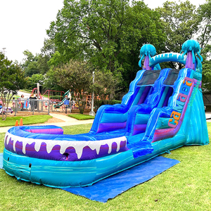 Tobogán Acuático Inflable Eléctrico de Grado Comercial para Niños de 22 pies con Forma de Medusa, Toboganes Acuáticos Inflables con Piscina para Jardín - Product Image 3