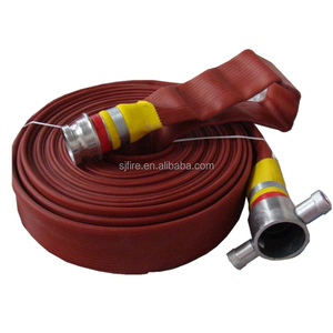 16bar 20bar Nitrile Rubber NBR Durable Layflat Fire Hose With Aluminium BS couplings