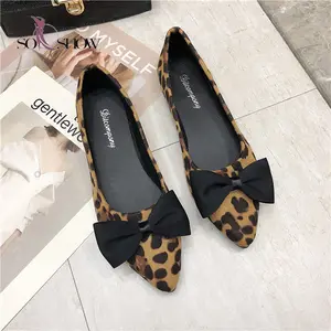 Zapatos planos de leopardo para mujer, venta al por mayor, China