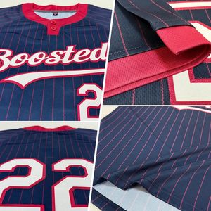 Maillot de baseball personnalisé à rayures unisexe pour adulte – Nom et numéro d'équipe personnalisables, évacuation de l'humidité, vêtements de softball sublimés - Product Image 6