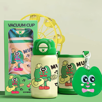 Thermos à double paroi en acier inoxydable pour enfants de 550 ml, gobelet à eau isolé sous vide, design de dessin animé, bouchon anti-fuite, maintien de la chaleur pendant 6 à 12 heures