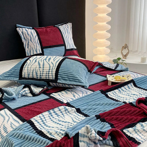 Toptan sınır ötesi yeni kare ızgara sihirli çift taraflı dış ticaret flanel çok fonksiyonlu kadife kapak <span class=keywords><strong>battaniye</strong></span> - Product Image 3