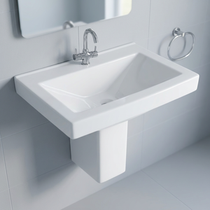 อ่างล้างหน้าเซรามิกสำหรับใช้ในห้องครัวในบ้านสีขาวพอร์ซเลนอ่างล้างมือ - Product Image 4