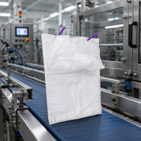 Sac en plastique HDPE à soufflets latéraux avec tube en plastique pour équipement d'emballage automatique