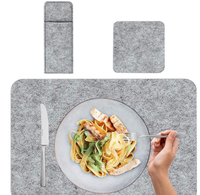 Set de 4 sets de Table en feutre populaires, tapis de Table absorbant, antidérapant, résistant à la chaleur, à vendre