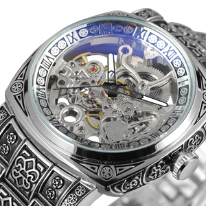 Montre Homme Vintage à Cadran Sculpté Forsining, Prix de Gros Usine, Montre Mécanique Automatique Squelette Tourbillon, Offre Spéciale - Product Image 4