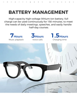 Lunettes Intelligentes 500W Pixel 1080P HD avec Caméra, Enregistrement Vidéo 2K, Audio Sans Fil BT 5.3, Lunettes de Soleil et Assistant de Traduction IA