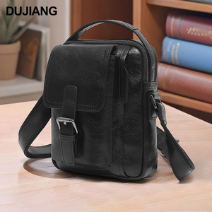 Dujiang Men's Crossbody <b>Bag</b> Genuine Leather Multi Functional Everyday Use Spring 2024 - Product Image 1