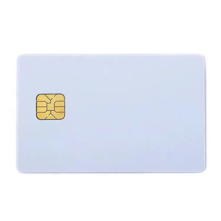 Beyaz mürekkep püskürtmeli PVC kimlik kartı SLE4428 çip iletişim akıllı IC kartı