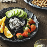 Multi-angle Amerikaanse stijl porseleinen fruitschaal, gemarineerde grid schaal, voor thuis, woonkamer, snacks, meloenzaadjes, gedroogd fruit.