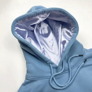 Sudadera con capucha de satén de gran tamaño con logotipo personalizado, estampado de algodón de rizo francés, sudaderas con capucha transpirables y de secado rápido para invierno de calle alta Vintage para hombre - Product Image 1