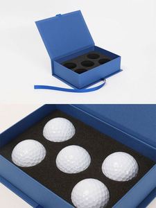 High End Custom 5 Golf Balls Eco-Friendly Recycled Materials <b>Gift</b> <b>Box</b> Blue Special Paper Ribbon Packaging <b>Small</b> Batch Sports - Product Image 3
