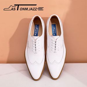 Zapatos de Negocios para Hombre, Punta Puntiaguda, Impermeables, de Cuero Genuino, de Piel de Vaca, con Cordones Oxford, para Oficina y Bodas - Product Image 5