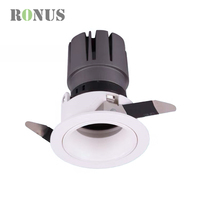 Spot LED encastré MR16 noir 10W COB, luminaire dimmable, projecteur de plafond