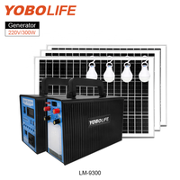 YOBOLIFE Kit tenaga surya Mini, catu daya USB sistem pencahayaan rumah 300W sistem energi surya 220V 110V Generator tenaga surya