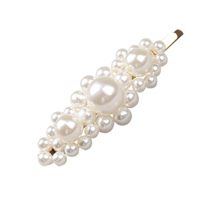 Barrettes à cheveux en perles de style français pour femmes - Épingles élégantes pour franges latérales, pinces bec de canard, accessoires capillaires - Product Image 5
