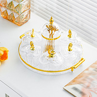 Nouvelle assiette à collation ronde transparente avec couvercle en plastique, style nordique, luxe léger, pour fruits et usage domestique