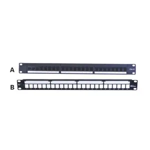 Painel de remendo de 24 portas 1U FTP fita de blindagem RJ45 conector CAT6 painel de remendo de cabo de rede