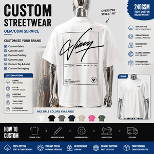 T-Shirt Personalizzata di Alta Qualità in Cotone per <span class=keywords><strong>Uomo</strong></span>, Maglietta Oversize Pesante con Stampa - Product Image 1