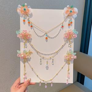 थोक सुपर अमर बच्चों की प्राचीन शैली हाफू हेडवियर धातु मिठाई लड़की टैंग पोशाक माथे श्रृंखला बाल सामान - Product Image 3