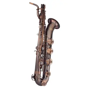 ประสิทธิภาพระดับมืออาชีพเกรดโบราณทองแดง Eb โทน Baritone Sax พร้อมอุปกรณ์เสริมและเคส