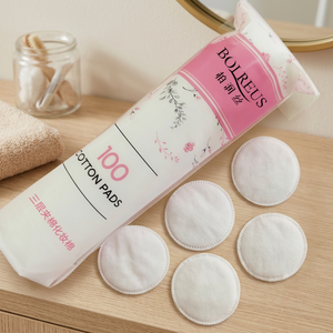Tampons de coton non tissés ronds à 3 couches, tampons démaquillants doux jetables pour le soin de la peau et le tonique facial, 100 pièces - Product Image 4
