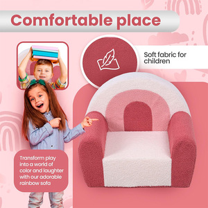 Children's Plush <b>Sofa</b> Chair 54x45x40 Cm With Armrests For 2-4 Years <b>Kids</b> Reading Seat Soft Fabric High Elastic Foam Filling - Product Image 4