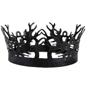 Commercio all'ingrosso Full round King Queen Crown Retro Black Crown Performance puntelli Beauty Queen Birthday Crown - Product Image 3