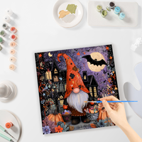 CHENISTORY Peinture par numéros DIY Illustration de dessin animé d'Halloween sur toile pour adultes Cadeau DIY Peinture acrylique sur toile